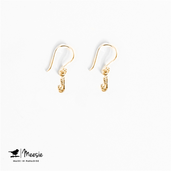 Oorbellen Hangers Garnaaltje goud op zilver - 3 sets Oorbellen Hangers Garnaaltje goud op zilver - 3 sets